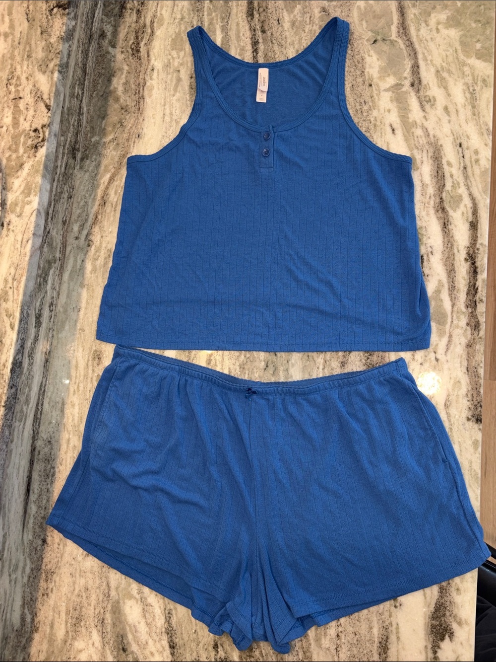Auden Blue Pajama Tank Top and Shorts Set Size 1X - Picture 3 of 16